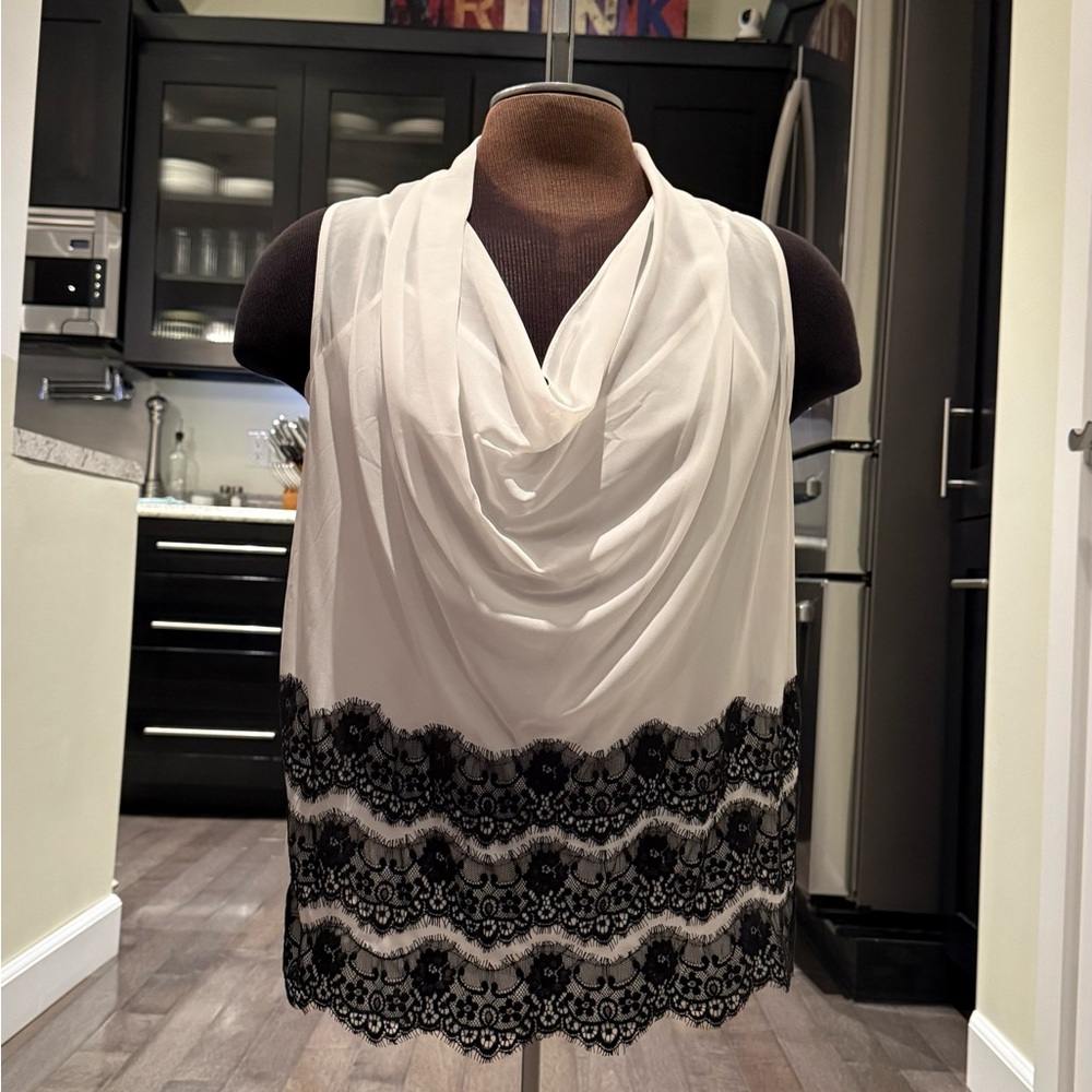 INC International Concepts Size 16, 2 piece set Sheer Tank Top with a White Cami